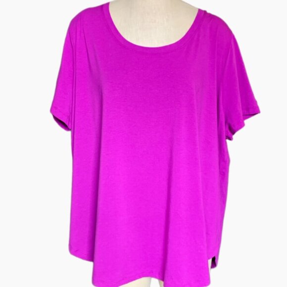 NWT Ava & Viv Relaxed Slouchy Short Sleeve Tee Plus Sz 3X Purple #92D - Picture 2 of 7